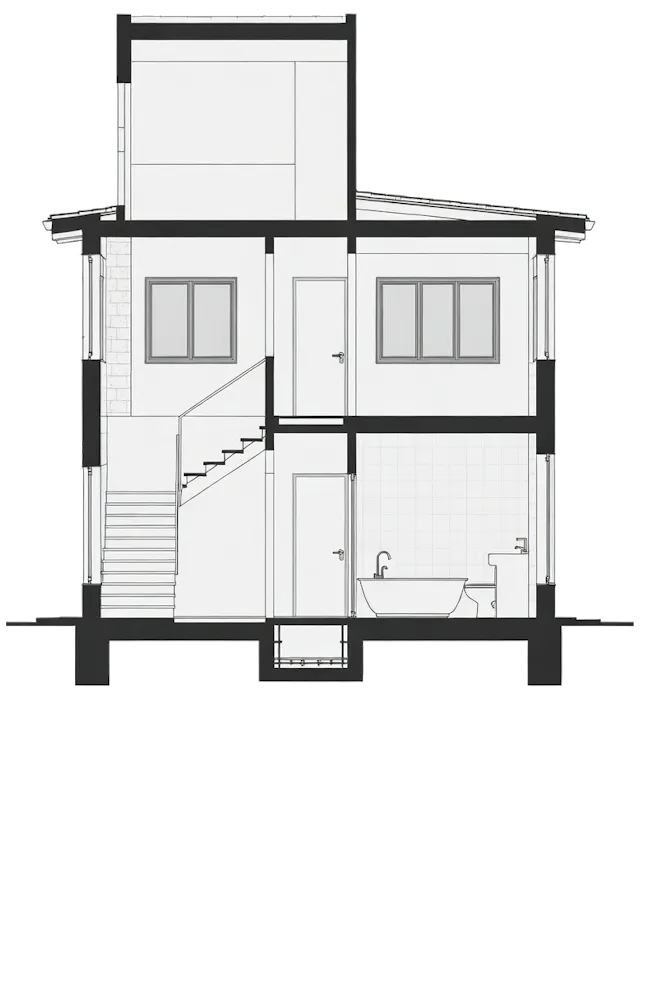Gebäudeschnitte & Ansichten | Querschnitt und Fassaden Gebäudeschnitte & Ansichten | Querschnitt und Fassaden